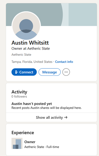 Screenshot 1 The saddest LinkedIn profile.